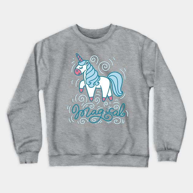 Magical Unicorn Crewneck Sweatshirt by Mashmuh